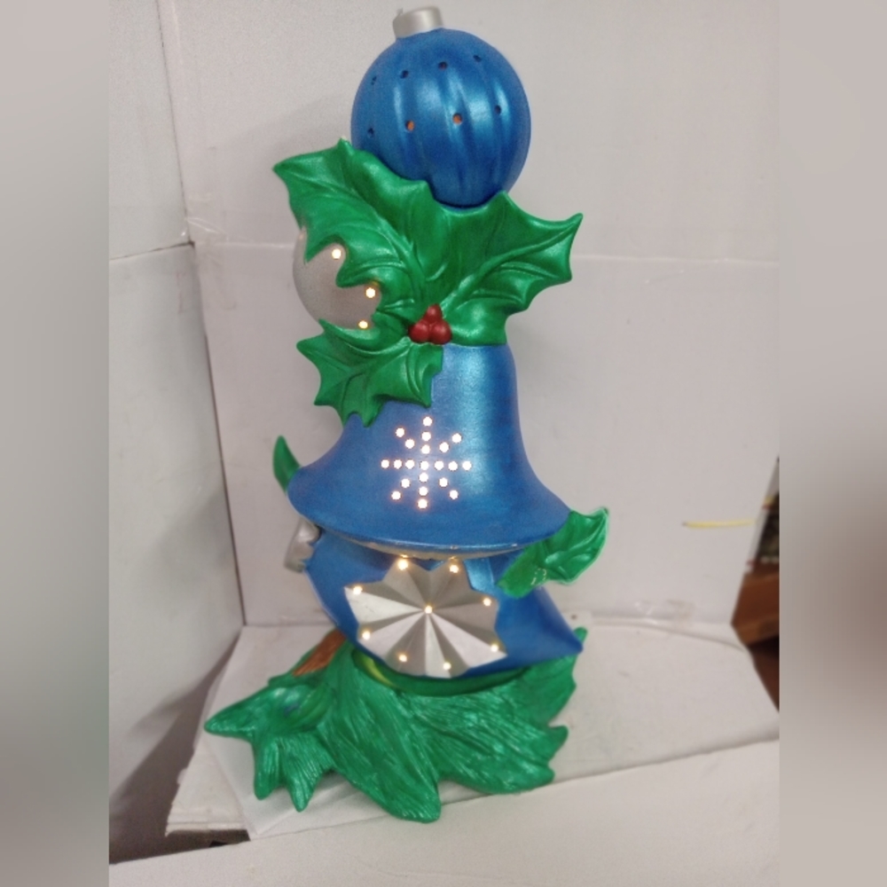 2 PC Handmade Christmas Bell Ornaments Lamp Ceramic